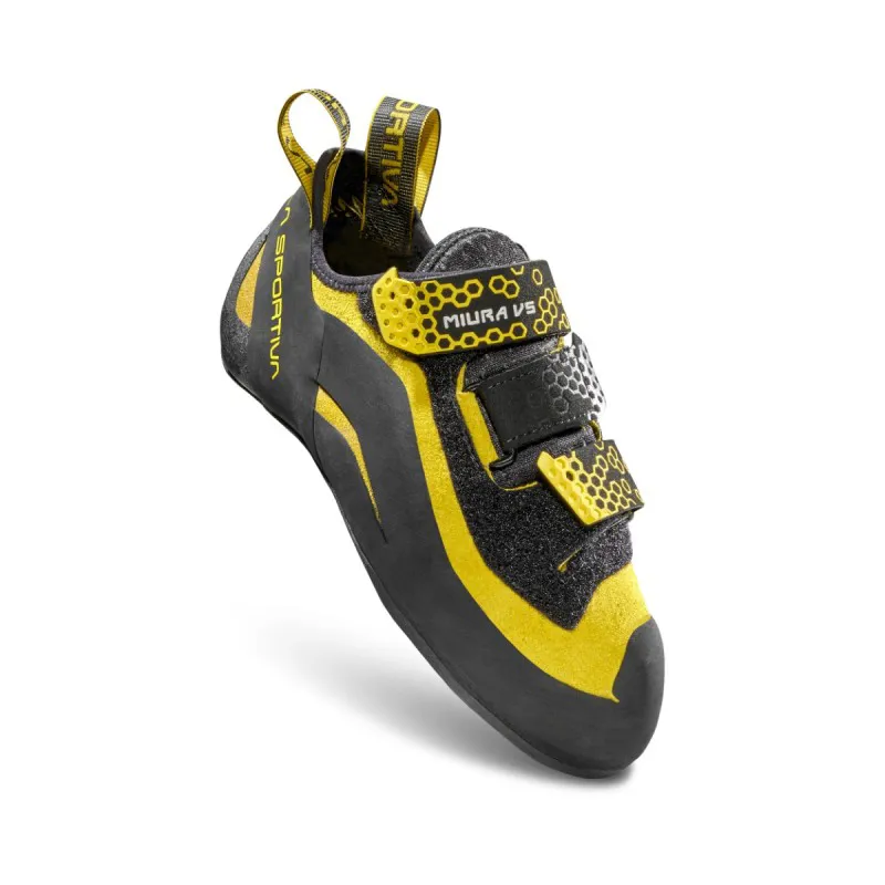 La Sportiva Miura VS Velcro Men's Climbing Shoe in Black/Yellow-2
